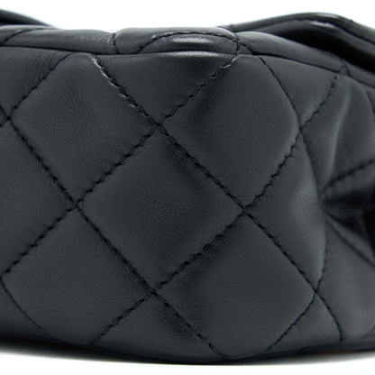 Chanel Pearl Crush Mini Rectangular Flap Bag Lambskin Black Brushed GHW