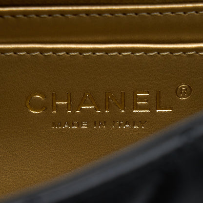 Chanel Pearl Crush Mini Rectangular Flap Bag Lambskin Black Brushed GHW