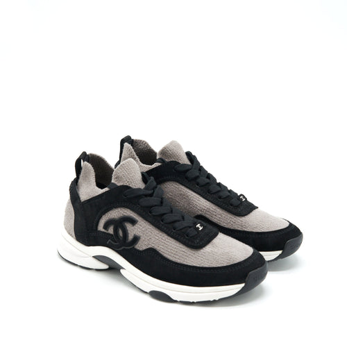 Chanel Size 37 Womens Sneakers Grey/ Black