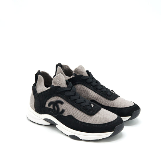 Chanel Size 37 Womens Sneakers Grey/ Black