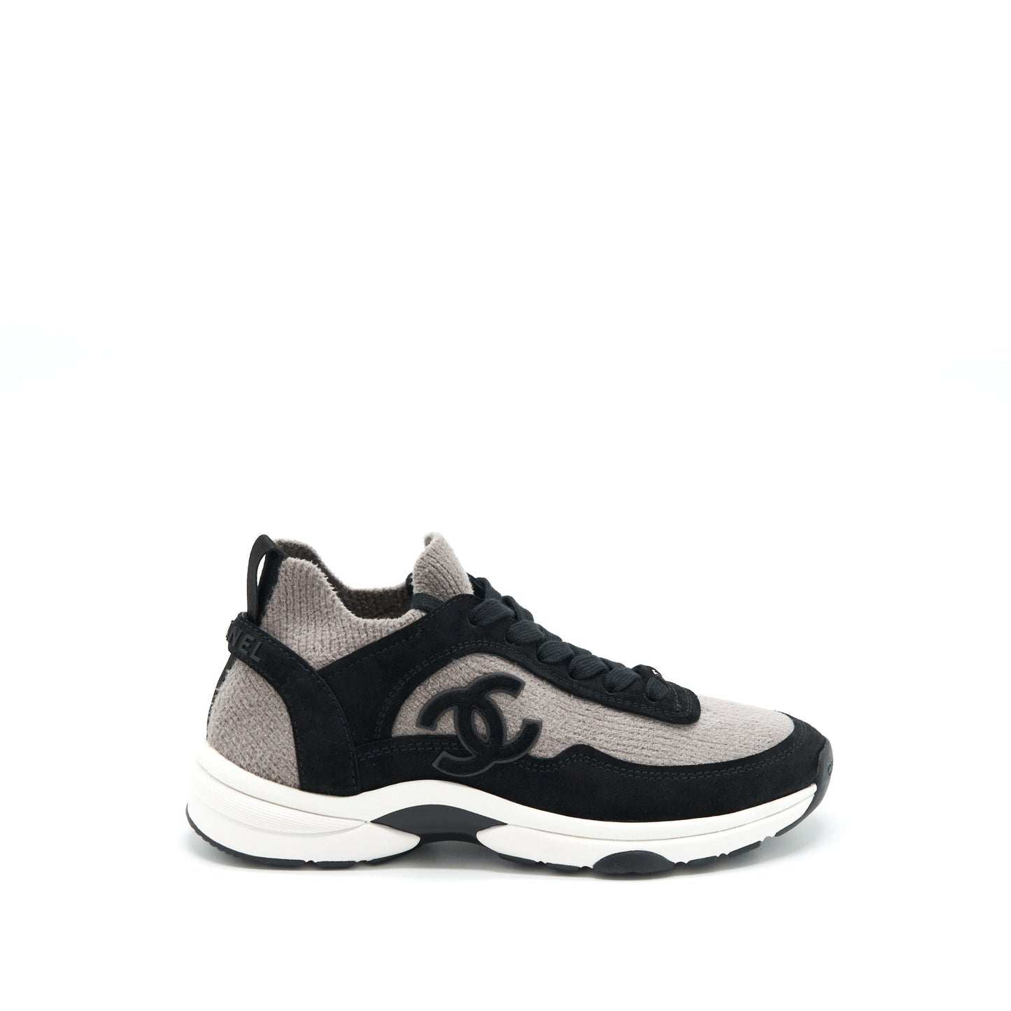 Chanel Size 37 Womens Sneakers Grey/ Black