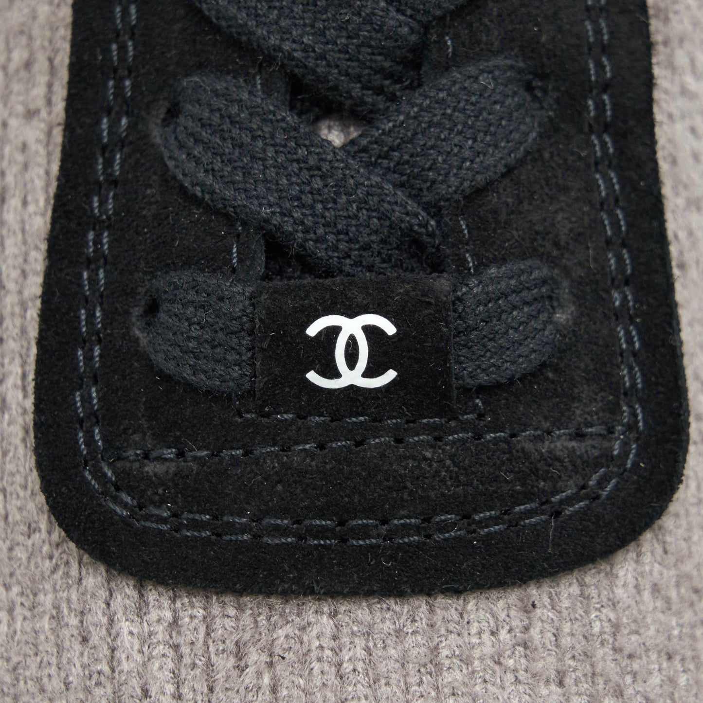 Chanel Size 37 Womens Sneakers Grey/ Black