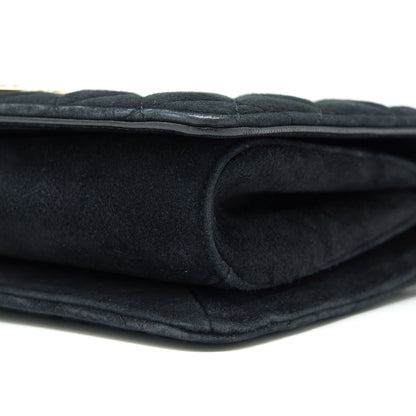 Chanel Quilted Velvet CC Logo Flap Bag black LGHW