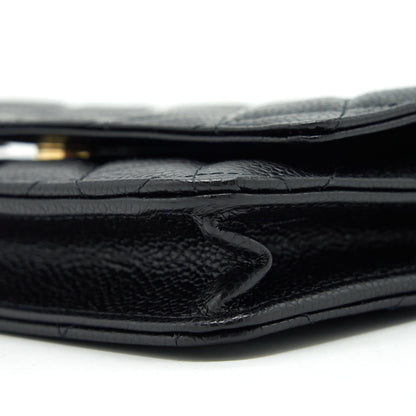Chanel 22P Classic Wallet On Chain Caviar Black LGHW (Microchip)