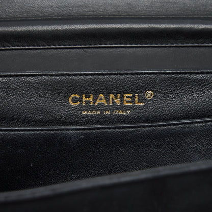 Chanel Quilted Velvet CC Logo Flap Bag black LGHW