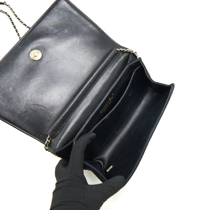 Chanel Quilted Velvet CC Logo Flap Bag black LGHW