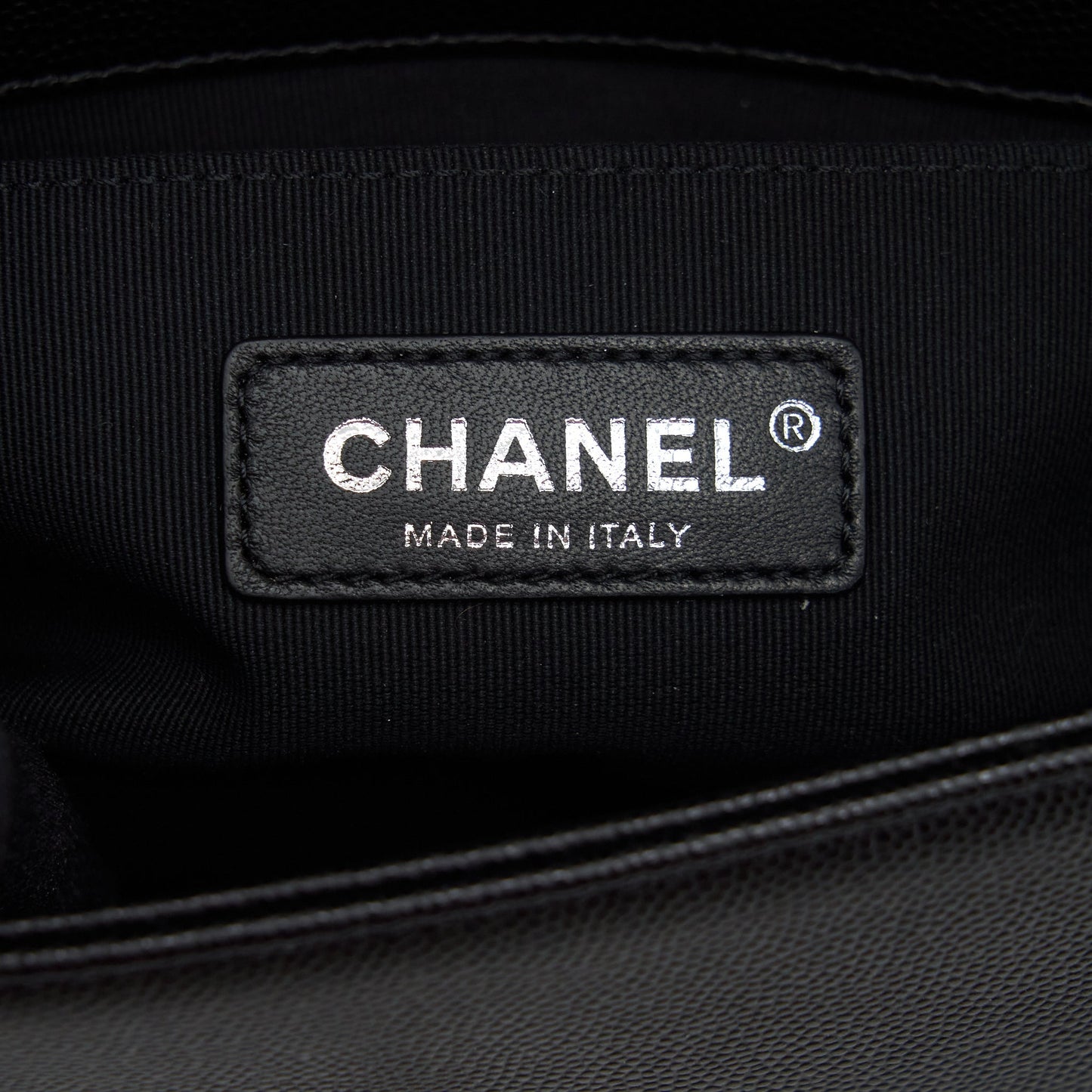 Chanel Small Boy Bag Caviar Black Ruthenium Sliver Hardware (Microchip