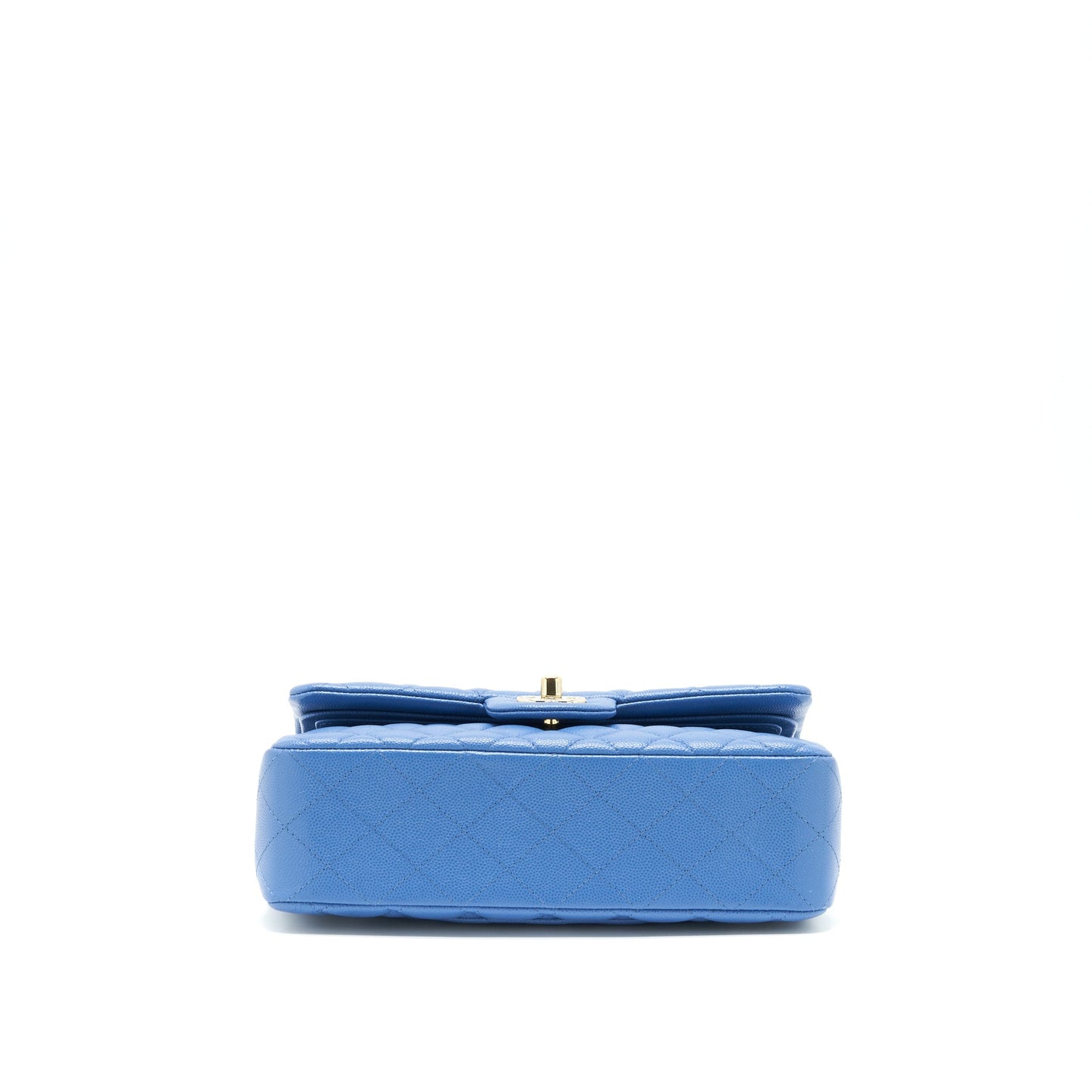 Chanel Small Classic double Flap Caviar Blue LGHW