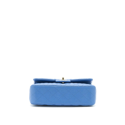 Chanel Small Classic double Flap Caviar Blue LGHW