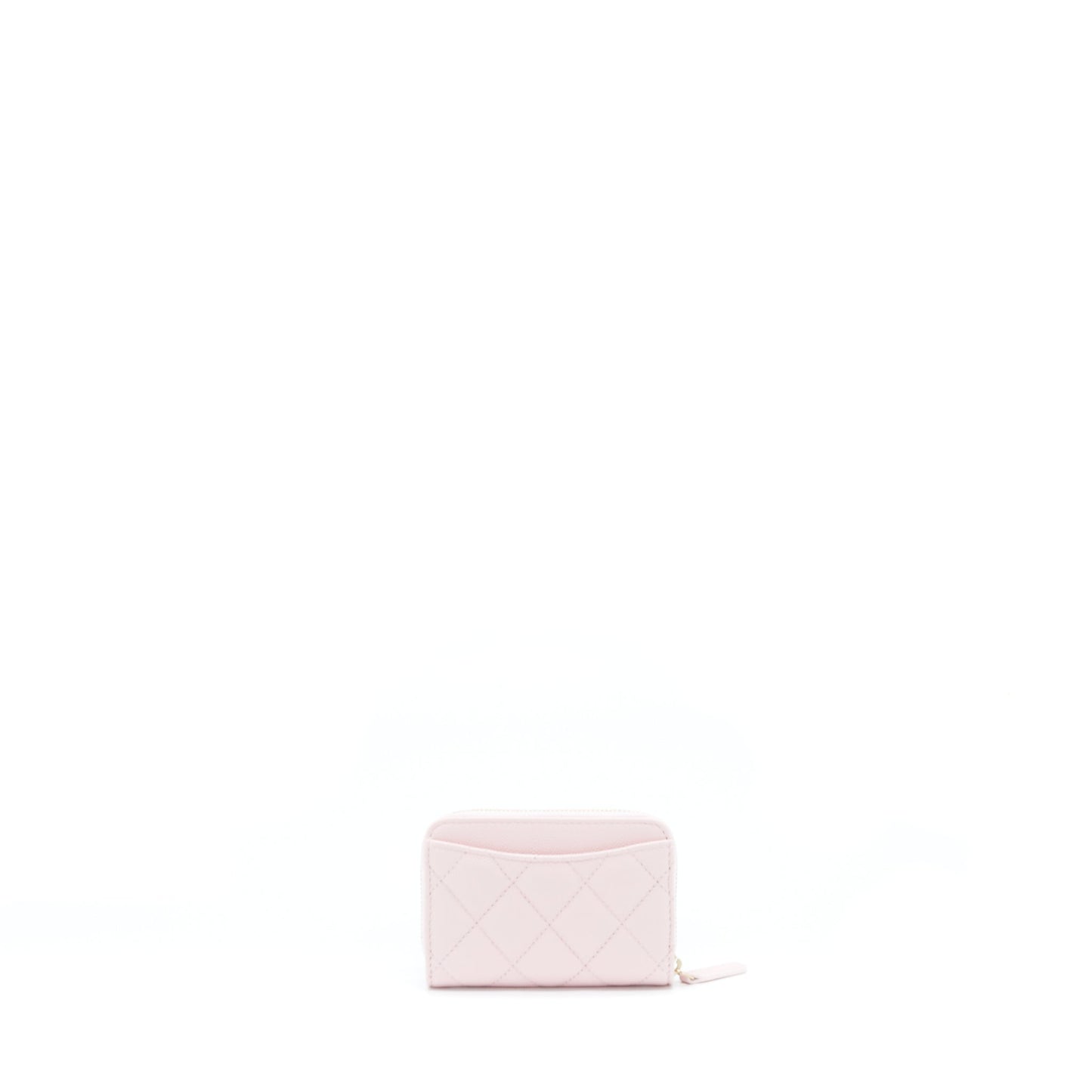 Chanel Zip Card Holder Caviar Light Pink LGHW