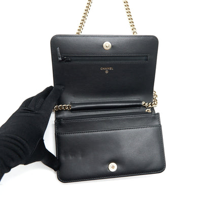 Chanel Leboy Wallet On Chain WOC Caviar Black GHW