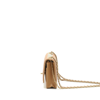 Chanel Trendy CC Wallet On Chain Lambskin Dark Beige LGHW