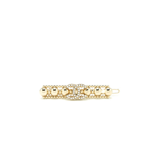 Chanel CC Logo Hair Clip Light Gold Tone
