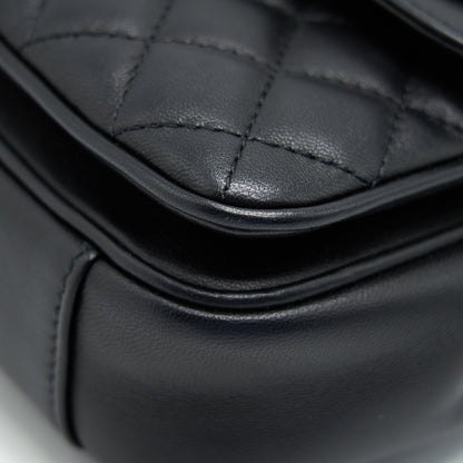 Chanel Square Flap Bag Lambskin In Black GHW