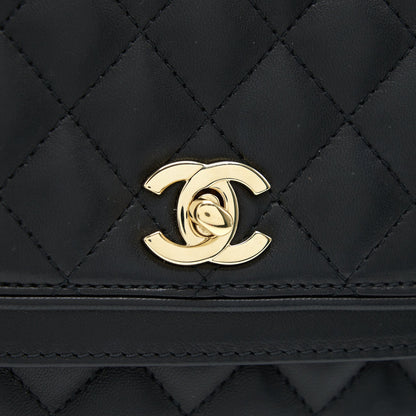 Chanel Square Flap Bag Lambskin In Black GHW