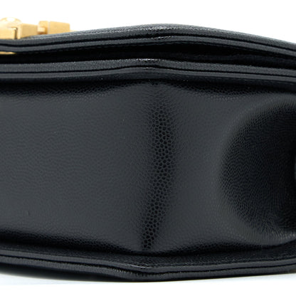 Chanel Small Boy Bag Caviar Black With Brushed GHW(Microchip)