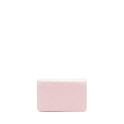 Chanel 22B Wallet On Chain With Detail CC Logo Caviar Light Pink NJ523 LGHW(Microchip)