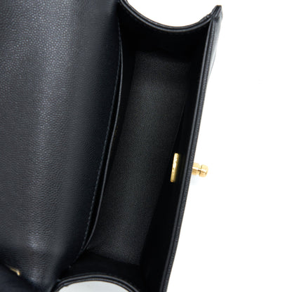 Chanel Small Boy Bag Caviar Black With Brushed GHW(Microchip)