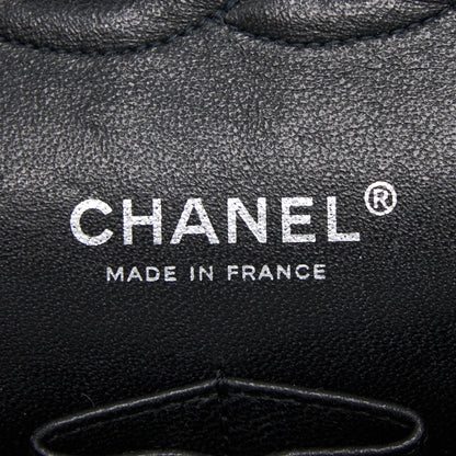 Chanel Classic Double Flap Bag Tweed Black/White SHW