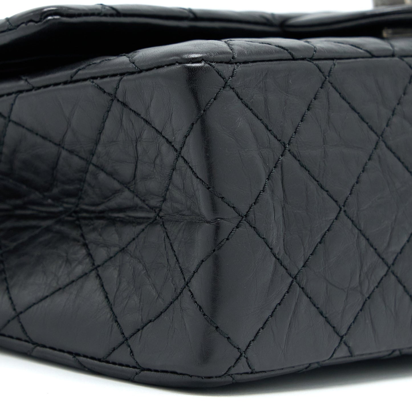 Chanel Small 2.55 255 Double Flap Bag Calfskin Black Ruthenium SHW