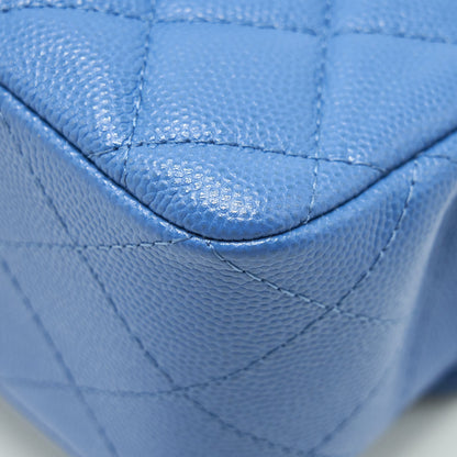 Chanel Small Classic double Flap Caviar Blue LGHW