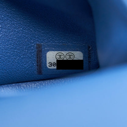 Chanel Small Classic double Flap Caviar Blue LGHW