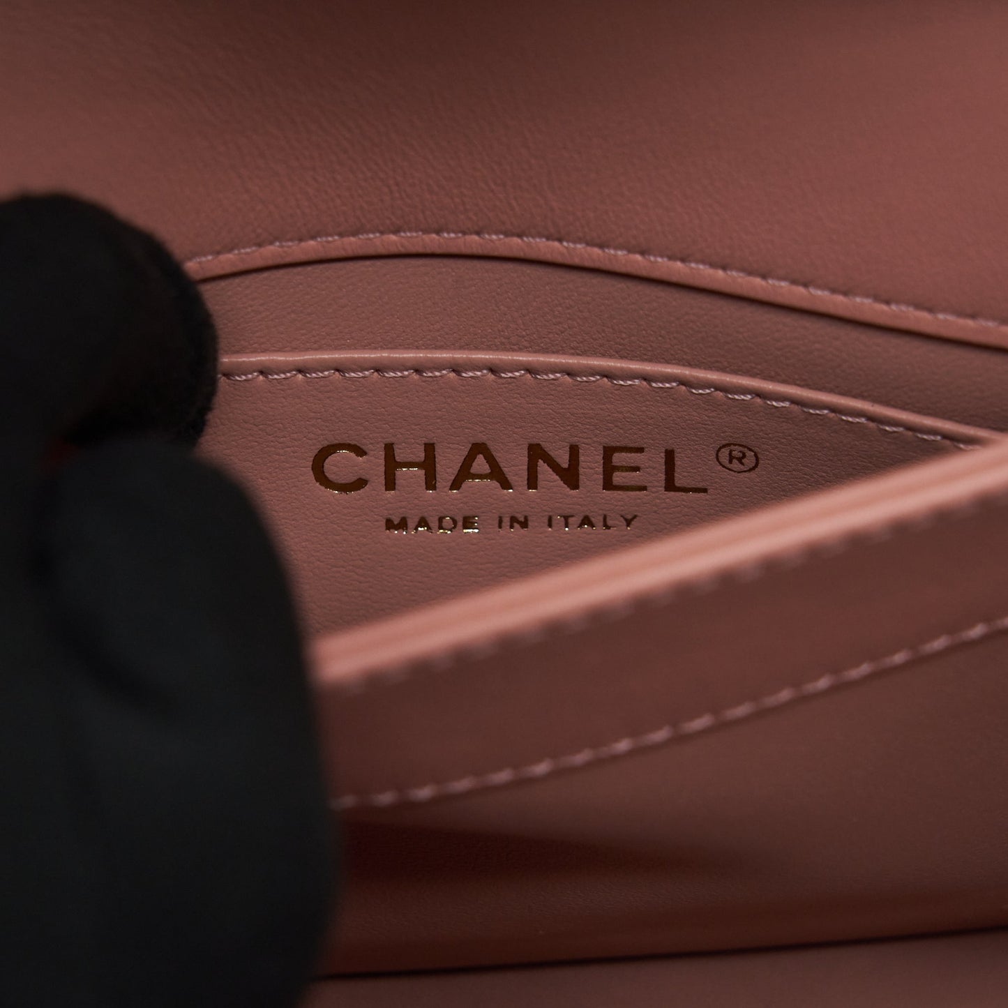 Chanel Top Handle Flap Bag Lambskin Dark Pink LGHW (Microchip)