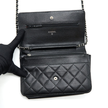 Chanel Classic Wallet On Chain Caviar Black SHW