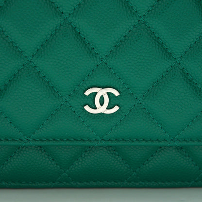 Chanel Classic Wallet On Chain Caviar Green SHW