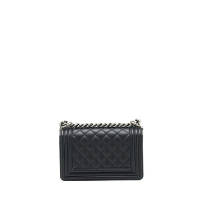 Chanel Small Boy Calfskin Black Ruthenium Sliver Hardware
