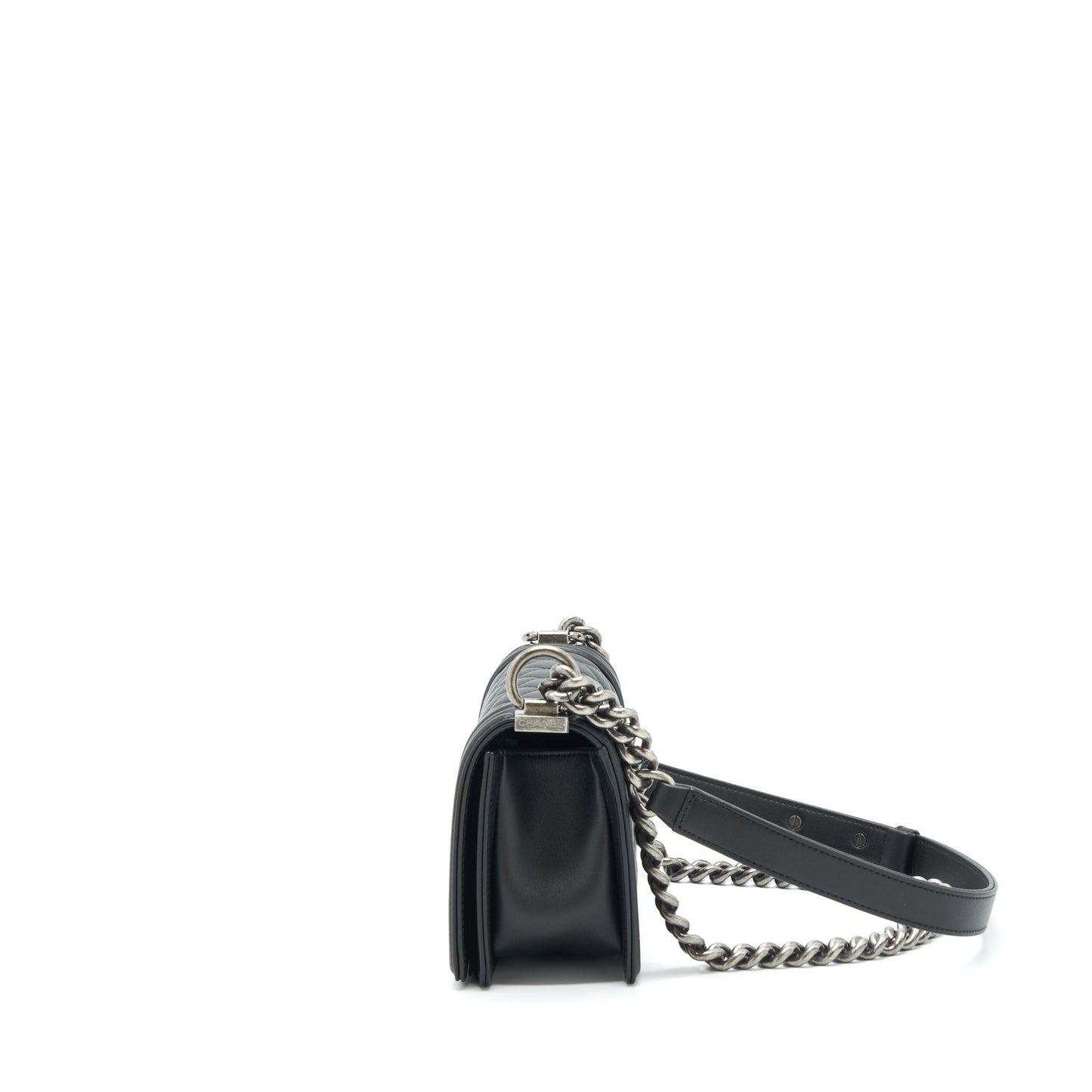 Chanel Small Boy Calfskin Black Ruthenium Sliver Hardware