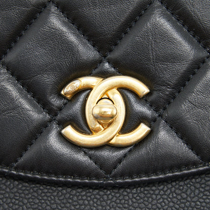 Chanel Quilted Calfskin and Caviar Flap Bag Black GHW