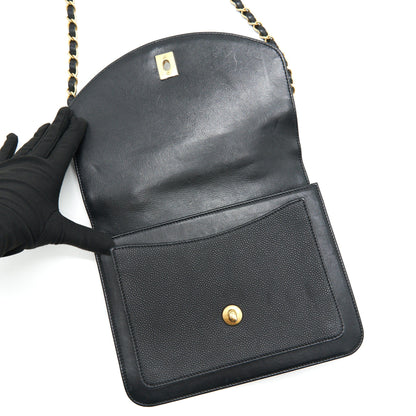 Chanel Quilted Calfskin and Caviar Flap Bag Black GHW
