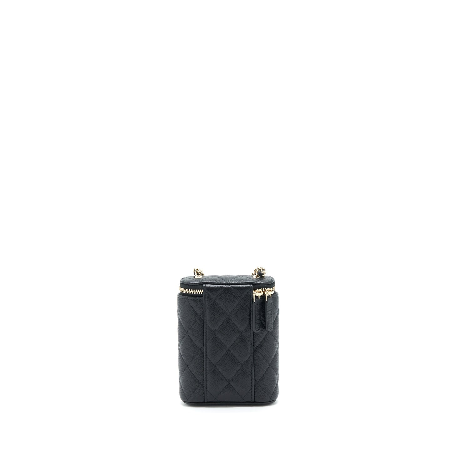 Chanel 22P Vertical Mini Vanity With CC Logo Chain Caviar Black LGHW