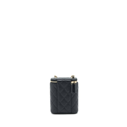 Chanel 22P Vertical Mini Vanity With CC Logo Chain Caviar Black LGHW