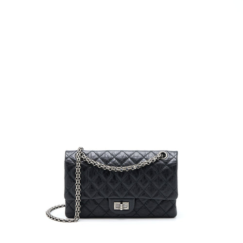 Chanel Small 2.55 Reissue Flap Bag Aged Calfskin Black With Ruthenium Hardware