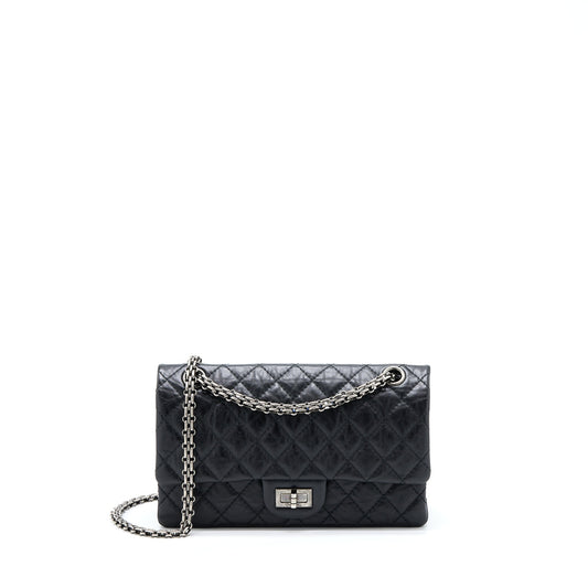 Chanel Small 2.55 Reissue Flap Bag Aged Calfskin Black With Ruthenium Hardware