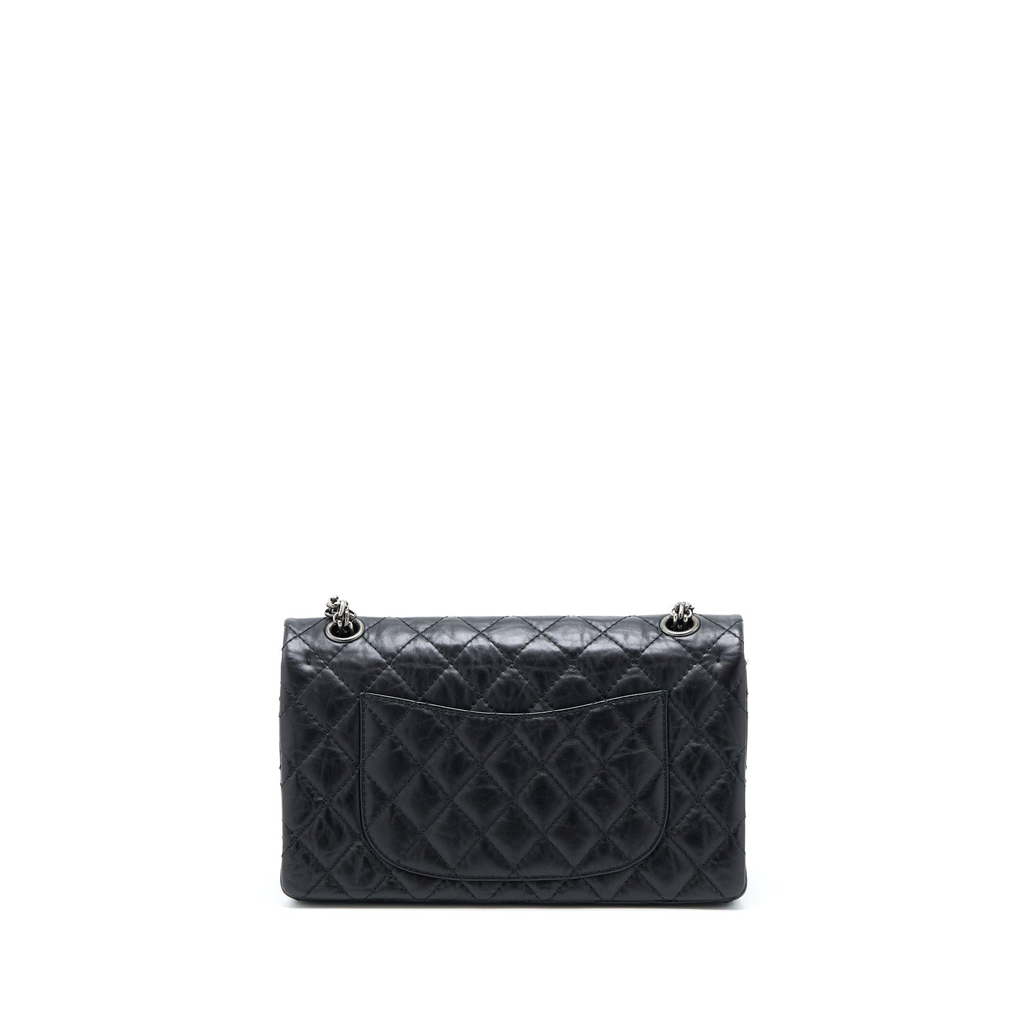 Chanel Small 2.55 Reissue Flap Bag Aged Calfskin Black With Ruthenium Hardware