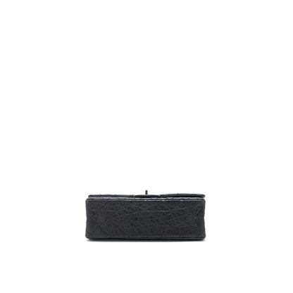 Chanel Small 2.55 Reissue Flap Bag Aged Calfskin Black With Ruthenium Hardware
