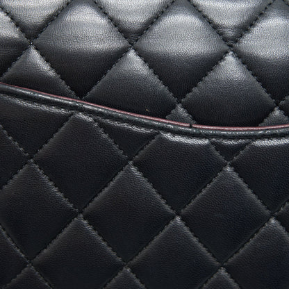 CHANEL MEDIUM CLASSIC DOUBLE FLAP LAMBSKIN BLACK GHW
