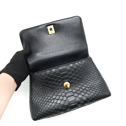 Chanel Coco Handle Mini Python Leather Black GHW
