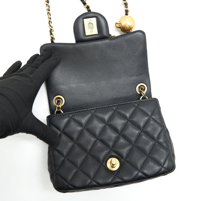 Chanel Pearl Crush Crush Mini Square Flap Bag Black GHW