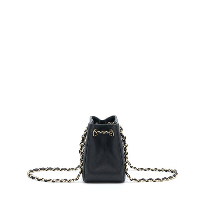 Chanel 22S Mini Bucket Bag Caviar Black LGHW (Microchip)