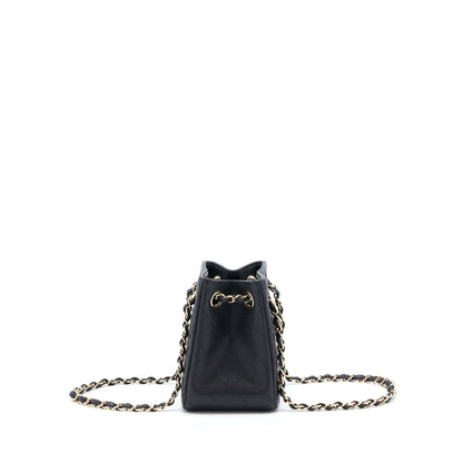Chanel 22S Mini Bucket Bag Caviar Black LGHW (Microchip)