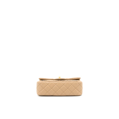 Chanel 22S Pearl Crushed Mini Rectangular Lambskin Dark Beige GHW(Microchip)