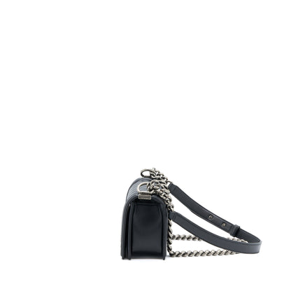 Chanel Small Boy Bag Calfskin Black With Ruthenium Hardware