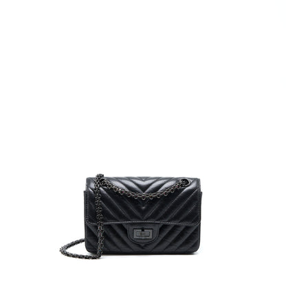 Chanel Mini 2.55 Reissue Chevron Calfskin So Black