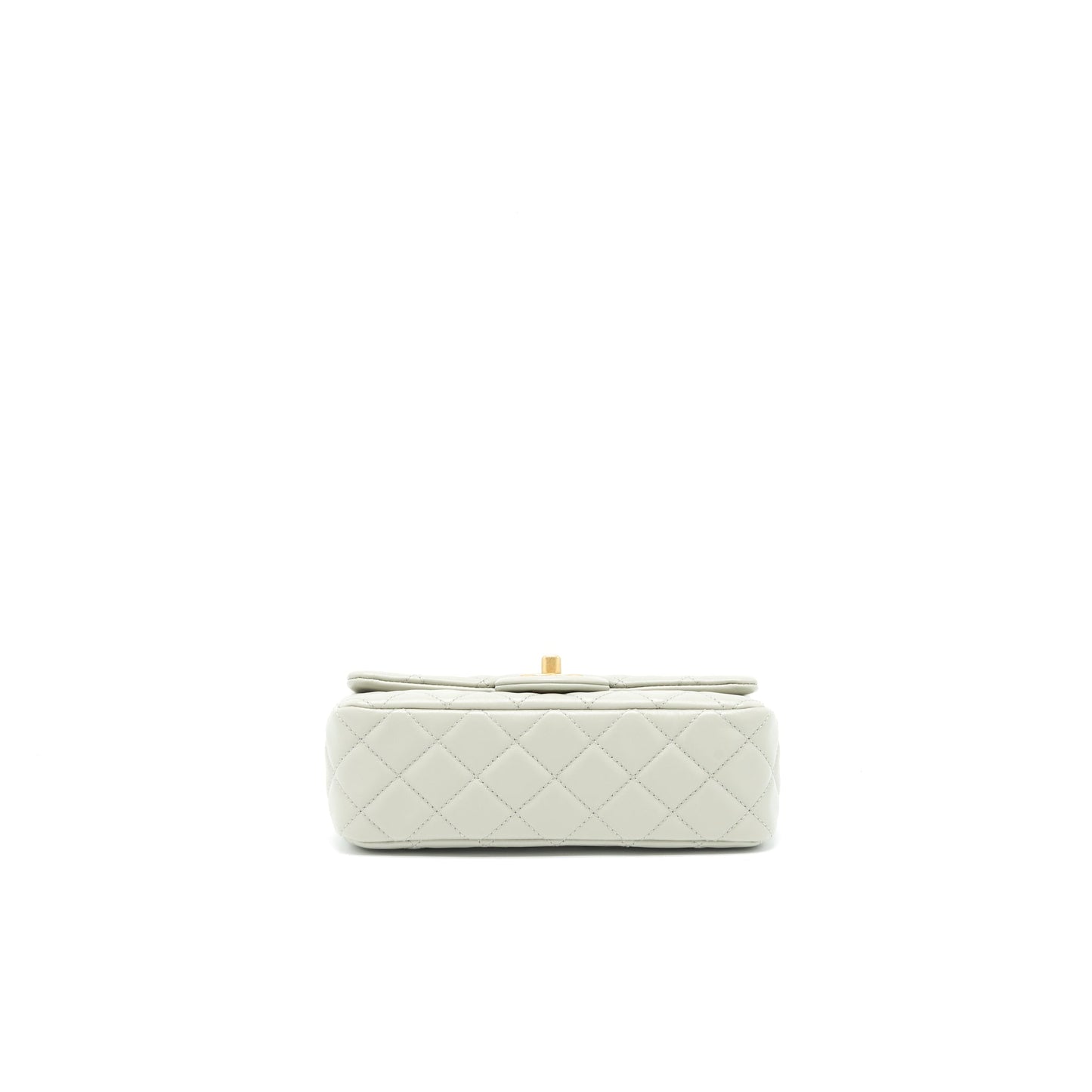 Chanel 22C light Pearl Crush mini Flap Bag Lambskin light Grey GHW (microchip)