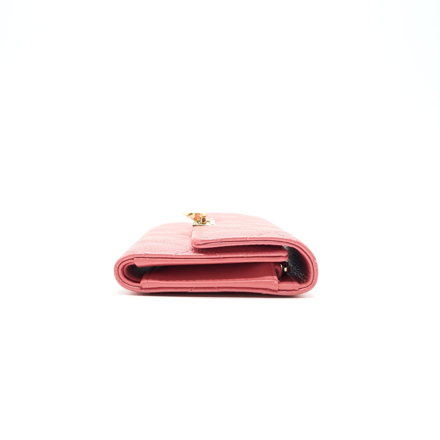 CHANEL CAVIAR MEDIUM FLAP WALLET ROSE PINK WITH GOLD CC LOGO