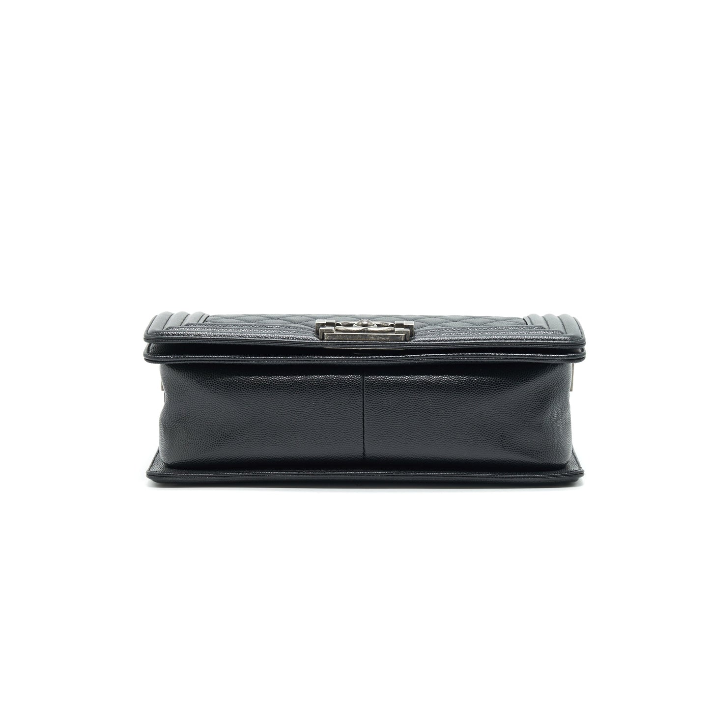 Chanel Caviar Old Medium Leboy Bag Black with Ruthenium Hardware